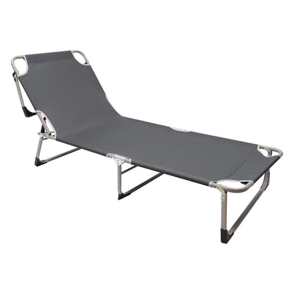 YIYIBYUS 75.2 in. x 26.8 in. Portable Folding Camping Cot Camping Sleeping Bed Gray