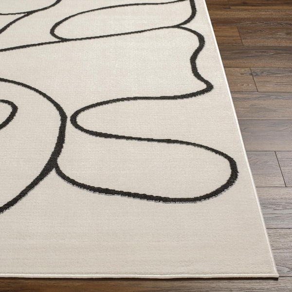 Pisa Cream/Black 8 ft. x 10 ft. Indoor Area Rug