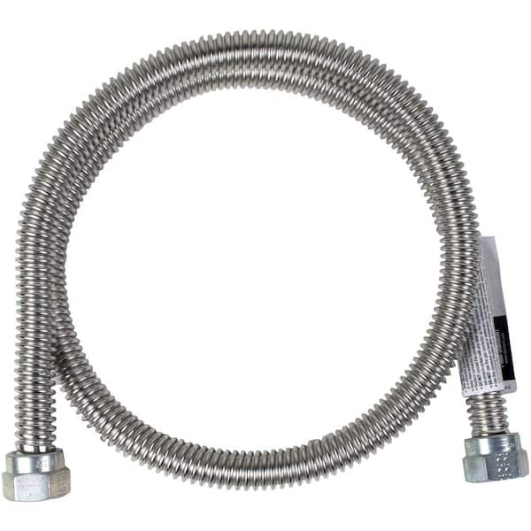 Universal 1/2 in MIP Gas Valve x 48" Stainless Steel Hose Appliance Hook-Up Kit 