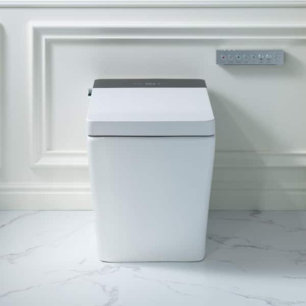 Elongated Square Smart Toilet Bidet 1.0/1.6 GPF in White with Tank, Auto Open and Close, Auto Flush,Multiple Spray Modes