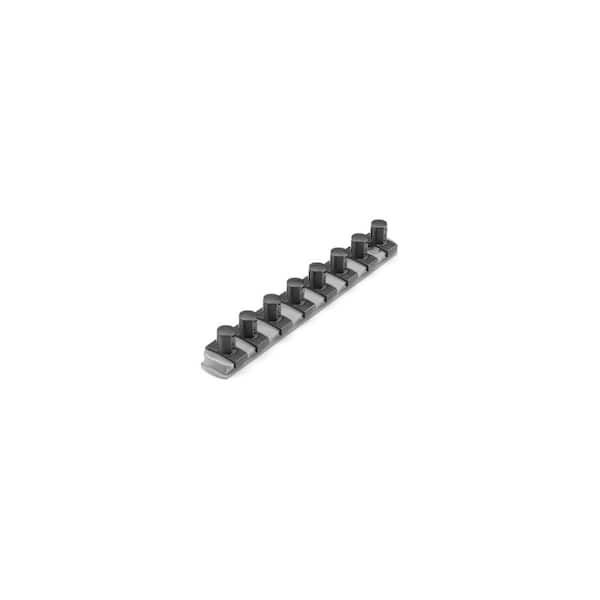 TEKTON 1/2 in. Drive x 8 in. Socket Rail, 8 Clips (Gray)