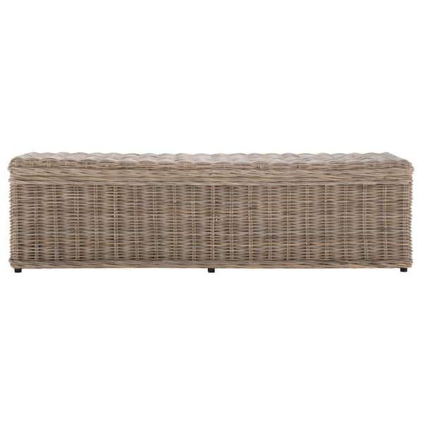 SAFAVIEH Caius Brown Entryway Bench with Storage
