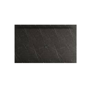 Celine 85.43 in. Black Marble TV Panel Fits TV's up to 70 in. with Cable Management