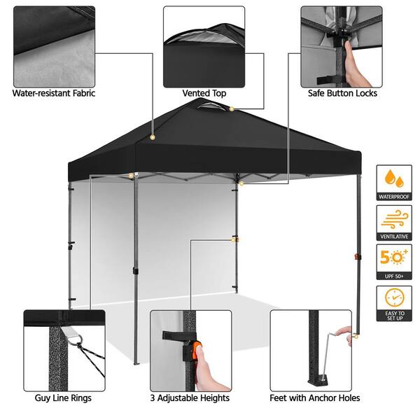 Yaheetech 10 ft. × 10 ft. Pop-up Canopy Tent with 1-Sidewall