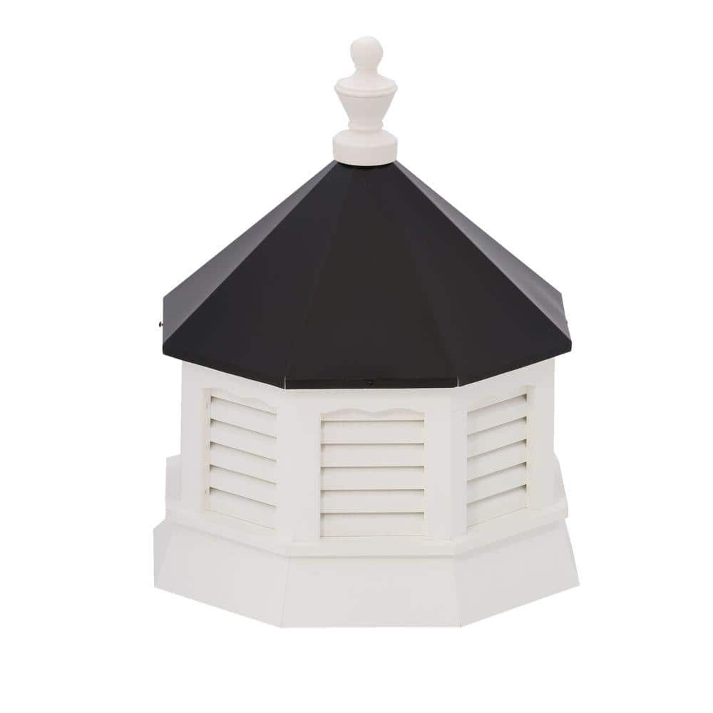 HomePlace Structures Vinyl Octagon Cupola with Black Metal Roof SVCUP