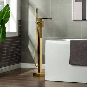 Zurich Single-Handle Freestanding Tub Faucet with Hand Shower in Brushed Gold