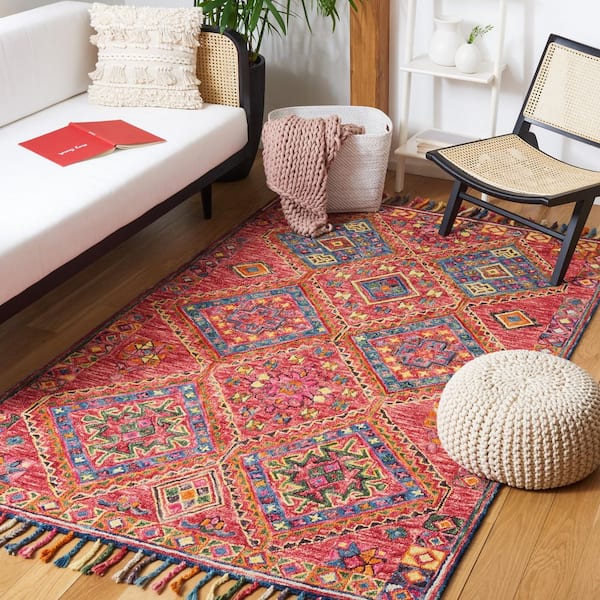 Aspen 8 ft. x 10 ft. Red/Blue Abstract Geometric Area Rug