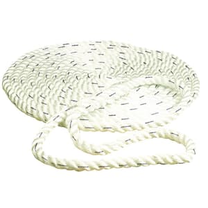 5/8 in. x 20 ft. Strand Twisted Nylon Dock Line in White with Blue Tracer