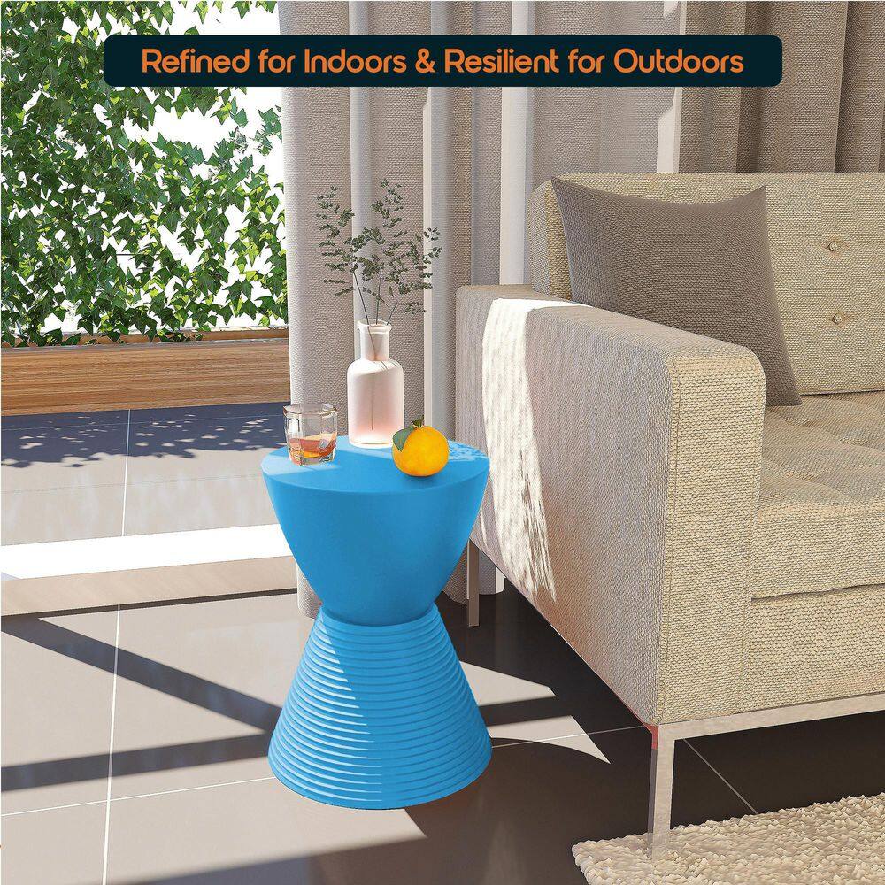 Boyd 11.75 in. W Green Modern Round Plastic Accent Contemporary Lightweight Side End Table - thumbnail 4