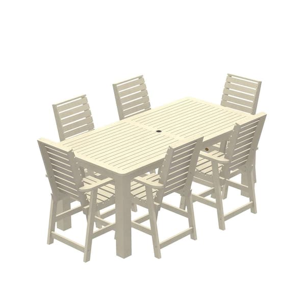 Unbranded Glennville 7-Pieces Recycled Plastic Outdoor Counter Dining Set