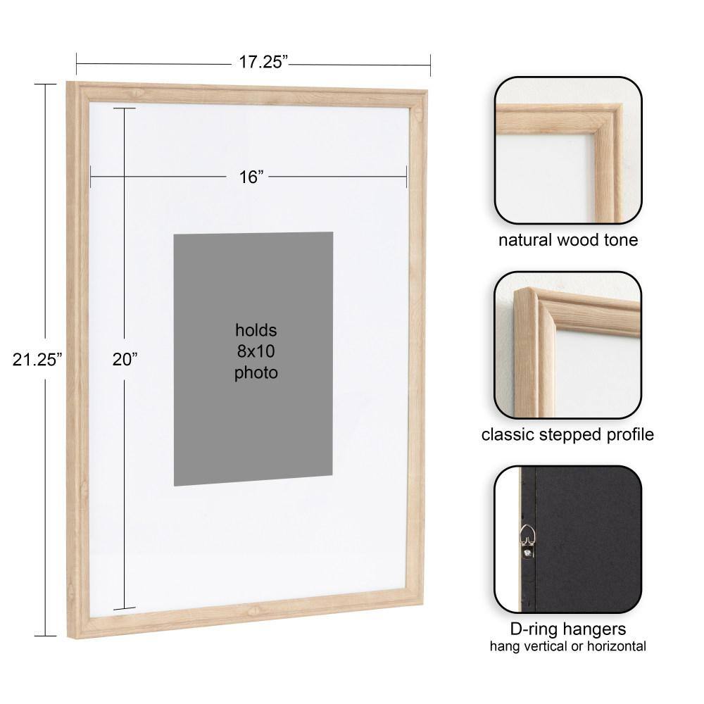 Natural 8x10 Polystyrene Wall Picture Frame Set