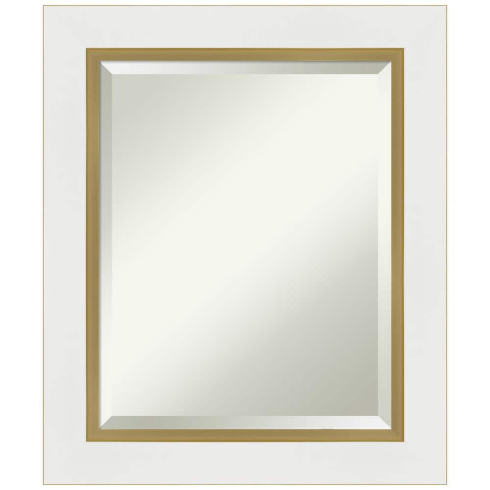 Eva White and Gold Rectangular Wall Mirror