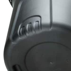 Roughneck 32 Gal. Black Round Vented Trash Can with Lid (2-Pack)