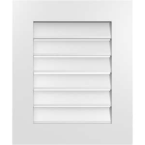20 in. x 24 in. Vertical Surface Mount PVC Gable Vent: Functional with Standard Frame