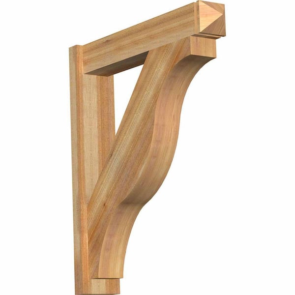 Ekena Millwork 6 in. x 34 in. x 30 in. Western Red Cedar Fuston Arts and Crafts Rough Sawn Outlooker