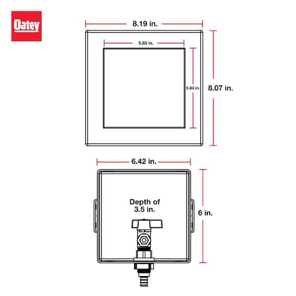 Oatey, 39150, 1/4 Turn Square F1960 Low Lead Ice Maker Outlet Box