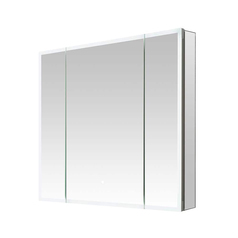 Edge Royale 36 in. W x 32 in. H Rectangular Silver Recessed/Surface Mount M