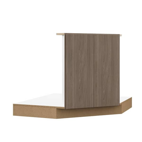 Designer Series Edgeley Partially Assembled 42x34.5x23.75 in. Corner Sink Base Kitchen Cabinet in Driftwood