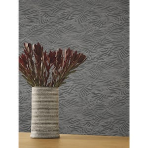 Silver Sand Crest Vinyl Unpasted Paper Wallpaper,Matte 27 in. by 27 ft.