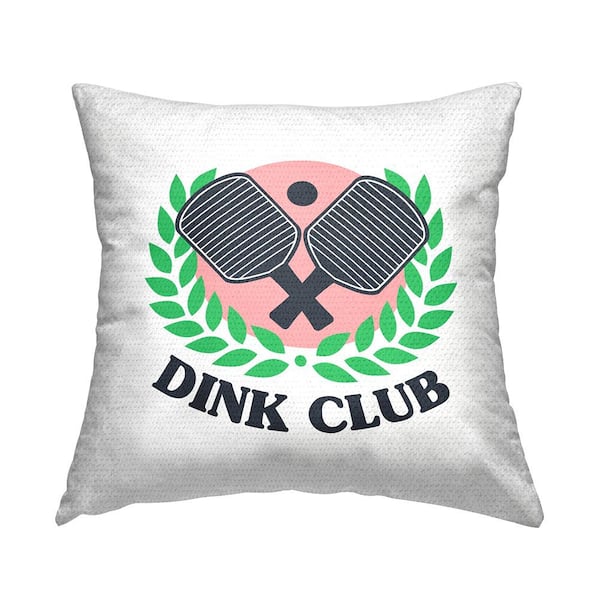 Stupell Industries Dink Club Ping Pong Phrase Multi-Color Square Outdoor Throw Pillow