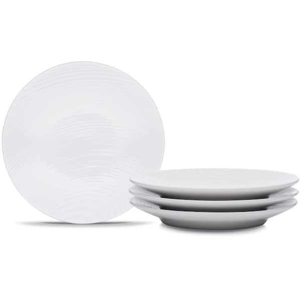 Colorscapes WoW Dune 6.5 in. White Porcelain Coupe Appetizer Plates (Set of 4)