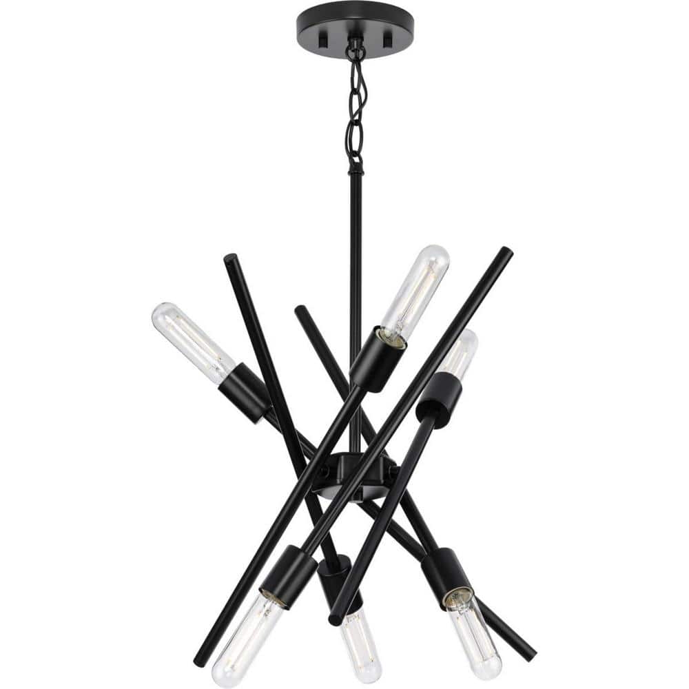Astra Matte Black Steel 6-Light Sputnik Chandelier