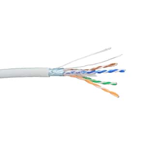 250 ft. CAT6A Solid & Shielded (F/UTP) CMR Riser 23AWG Bulk Ethernet Cable -White w/10-Pack Shielded RJ45 Connectors