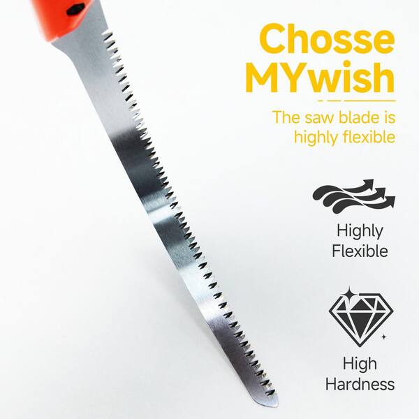 MYWISH 8 in. Jab Saw with Non-Slip PP and TPR Grip Handle, Sheath