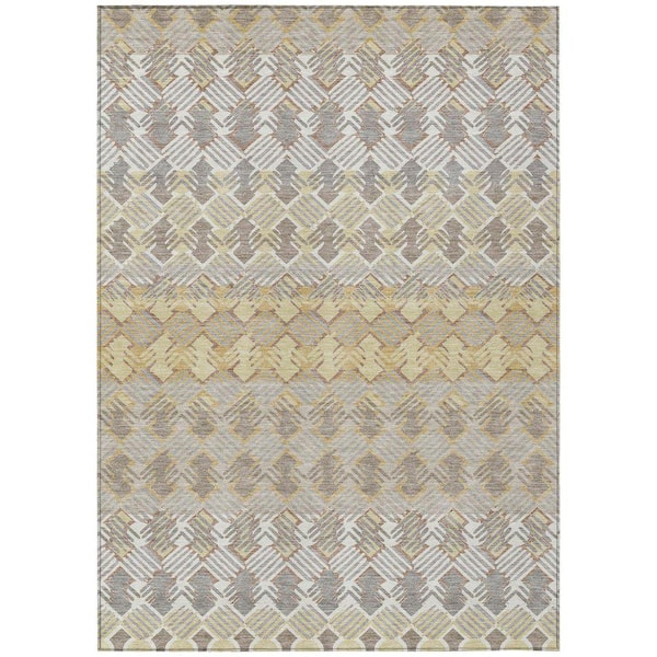 Chantille Machine Washable Indoor/Outdoor Abstract ACN2773 Wheat 9 ft. x 12 ft. Area Rug