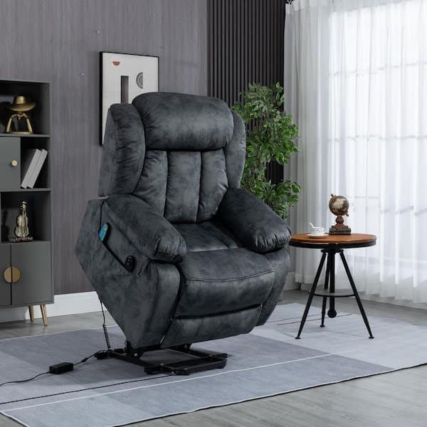 J&E Home Blue Polyester Fabric Power Lift Chair with Massage Function  GD-PP192721AAJ - The Home Depot