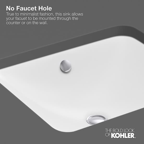KOHLER K-2881-0 Verticyl Oval Undercounter Bathroom Sink, White