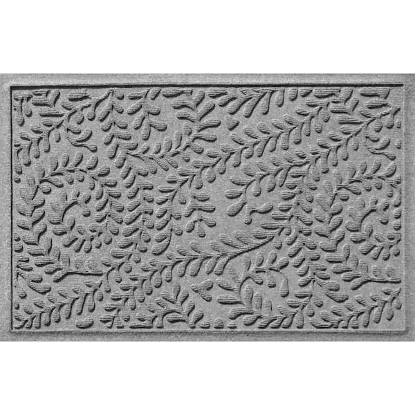 Bungalow Flooring Waterhog Boxwood Medium Gray 23 in. x 35 in. PET Polyester Indoor Outdoor Doormat