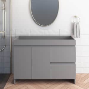 Mace 48 in W x 18 in. D x 34 In. H Bath Vanity Cabinet without Top in Gray with Right-Side Drawers