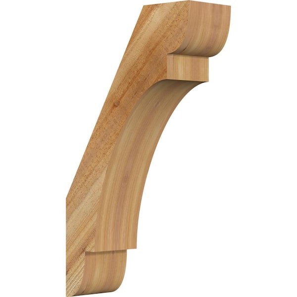 Ekena Millwork 6"W x 16"D x 28"H Olympic Rough Sawn Knee Brace, Western Red Cedar