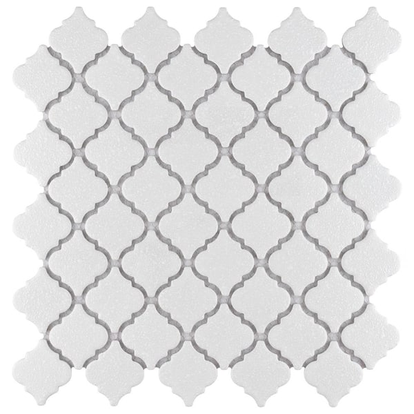 Merola Tile Hudson Tangier Crystalline White 12-3/8 in. x 12-1/2 in. Porcelain Mosaic Tile (11.0 sq. ft./Case)
