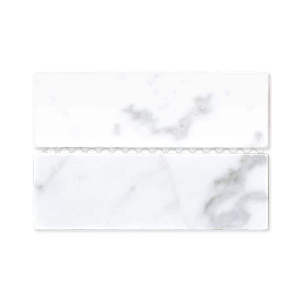 Floor Tile Pattern Samples sunwings Stacked Carrara White 6 in. x 6 in. Honed Natural Marble Floor ...