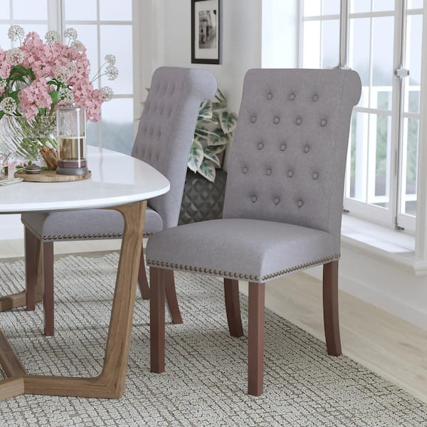 Flash Furniture Hercules Light Gray Fabric Parsons Chair