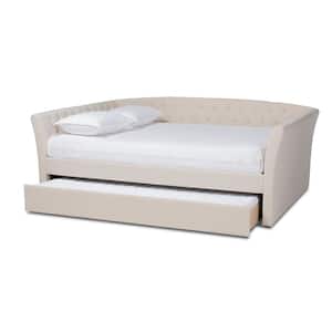 Delora Beige Full Trundle Daybed