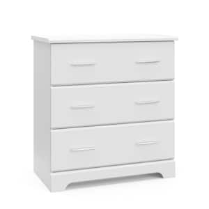 Brookside 3-Drawer White Chest 33.42 in. H x 31.50 in. W x 16.73 in. D