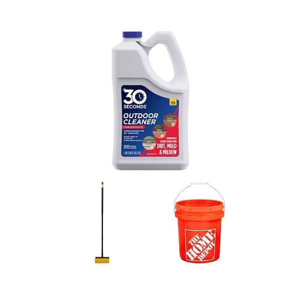 1 Gal. Outdoor Cleaner Concentrate, 5 Gallon Orange Bucket, and Bi Level Scrub Brush Combo