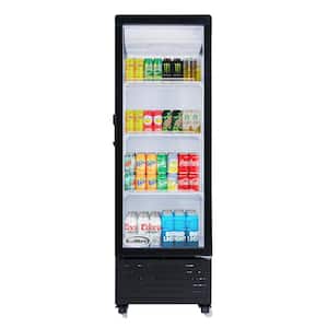 21 in. Commercial Glass Door Merchandiser Display Refrigerator 7.6 cu. ft. in Black