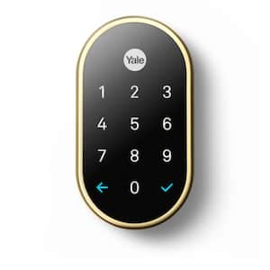 Nest x Yale Lock - Tamper-Proof Smart Deadbolt Lock with Nest Connect - Polished Brass