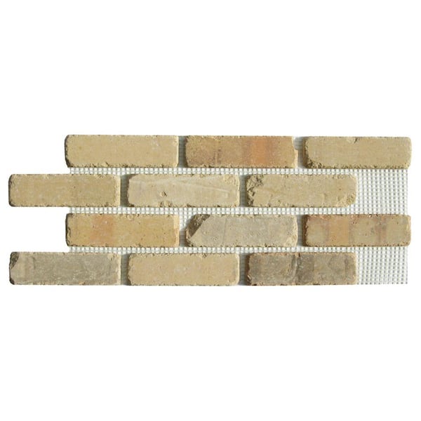 Old Mill Brick Brickwebb Alamo Sunrise Thin Brick Sheets - Flats (Box of 5 Sheets) - 28 in x 10.5 in (8.7 sq. ft.)