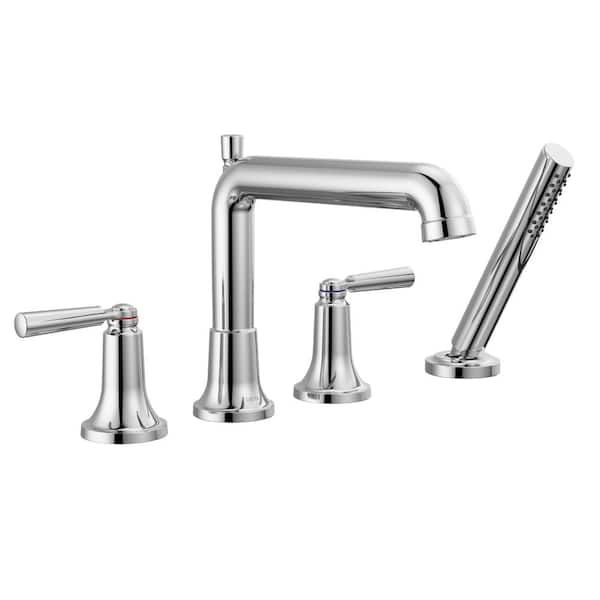 Delta Saylor 2-Handle Deck Mount Roman Tub Faucet Trim Kit with Hand ...