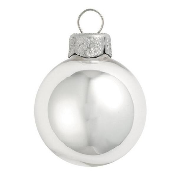 Whitehurst 1.25 in. Silver Shiny Glass Christmas Ornaments (40-Pack)