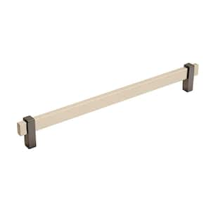 Mulino 10-1/16 in. (256mm) Modern Silver Champagne/Black Nickel Bar Cabinet Pull