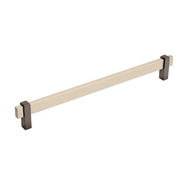 Amerock Mulino 10-1/16 in. (256mm) Modern Silver Champagne/Black Nickel Bar Cabinet Pull