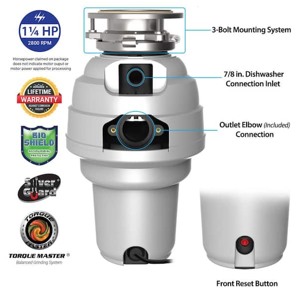 American Standard 1.25 HP Continuous Feed Kitchen Garbage Disposal