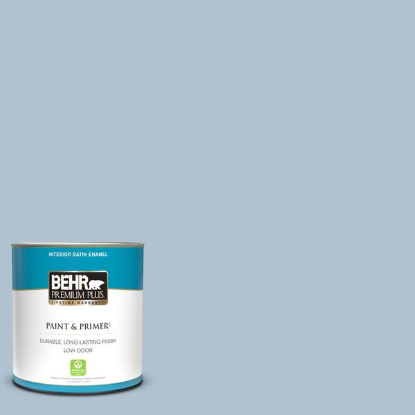 BEHR PREMIUM PLUS 1 qt. #S510-2 Boot Cut Satin Enamel Low Odor Interior Paint & Primer