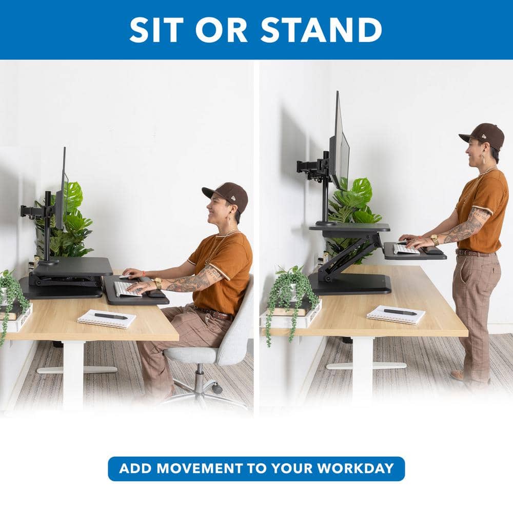 ErgoFlex 29" Compact Height Adjustable Dual Monitor Standing Desk Converter
